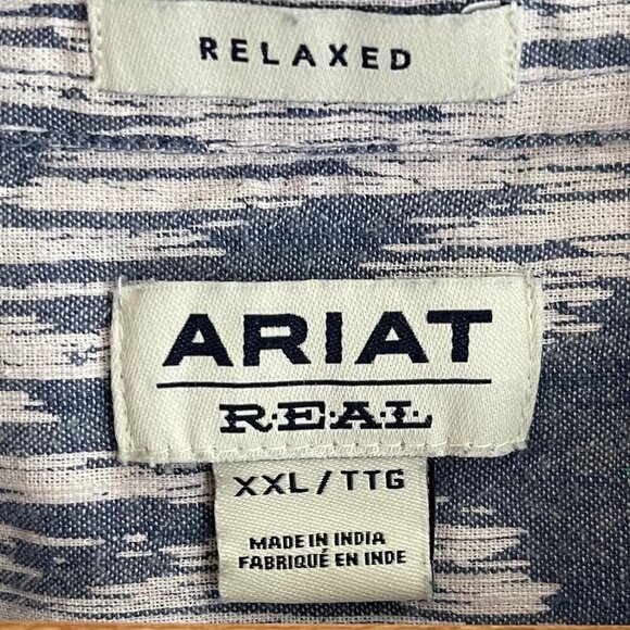 Ariat REAL Women Billie Jean Shirt Size XXL Western Aztec Ikat Farm Rodeo Ranch - Picture 6 of 10